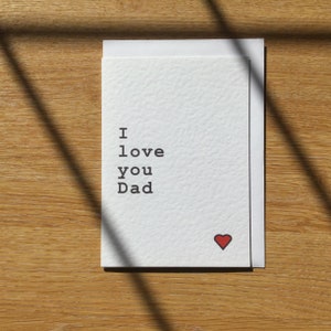 Carte personnalisée Je t'aime papa pour la fête des pères/anniversaire