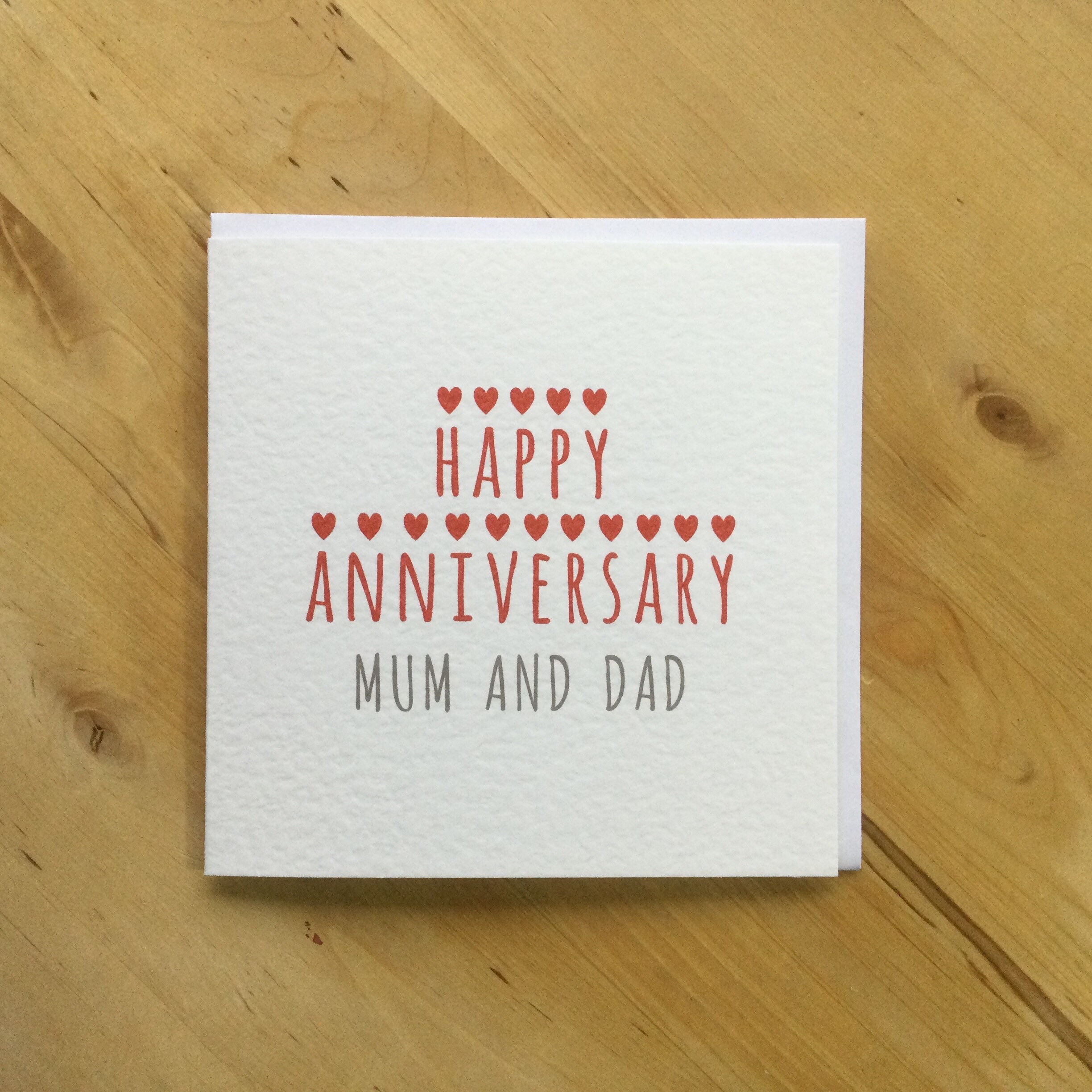 Personalised Happy Anniversary Mum and Dad Heart Card Etsy UK