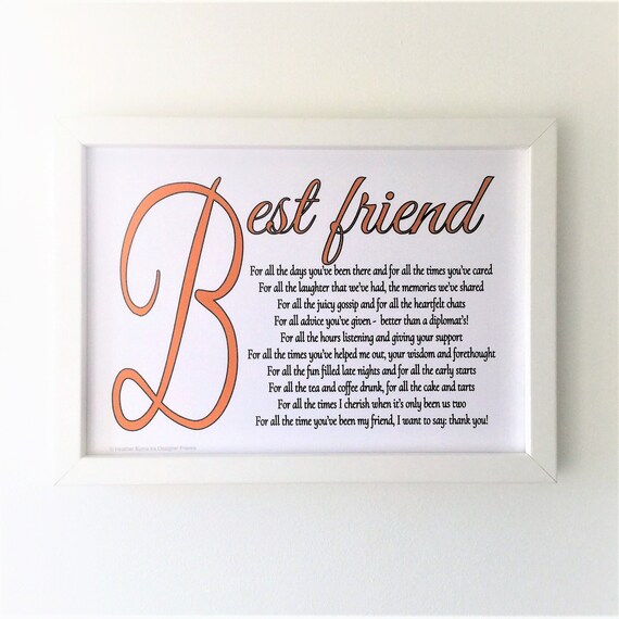 Personalisierte Beste Freundin Geburtstag Gedicht Geschenk