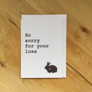 carte de sympathie lapin, carte de sympathie lapin, carte de perte de lapin, carte de perte de lapin, désolé pour votre perte carte de lapin, carte de deuil de lapin