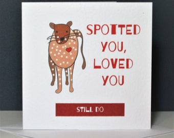 Funny spotted leopard love you card