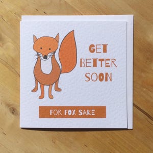 Funny for fox sake get better soon, get well greeting card imagem 7