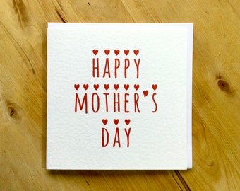 Happy Mother's Day card with hearts