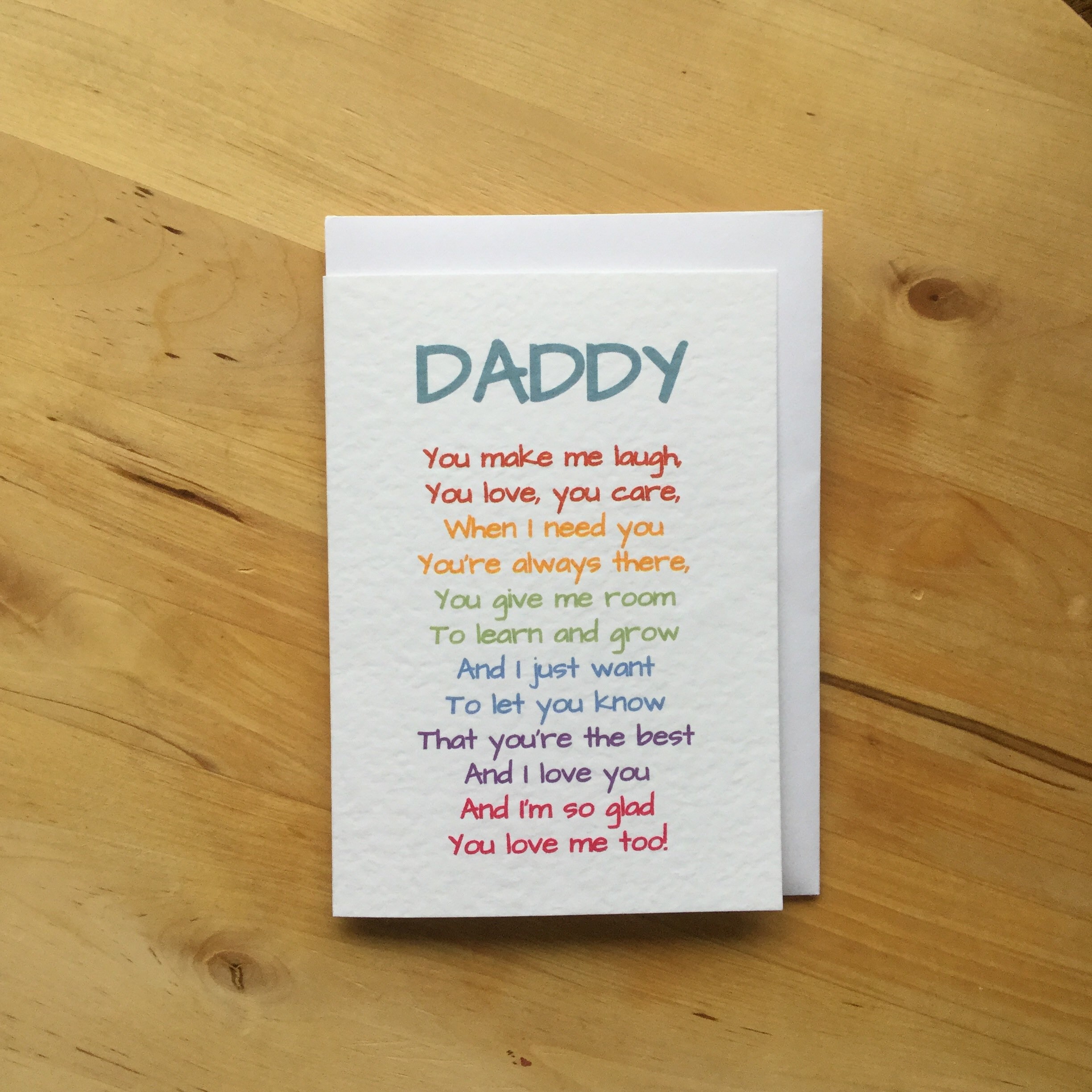 I Love You Daddy Poem Card Etsy UK
