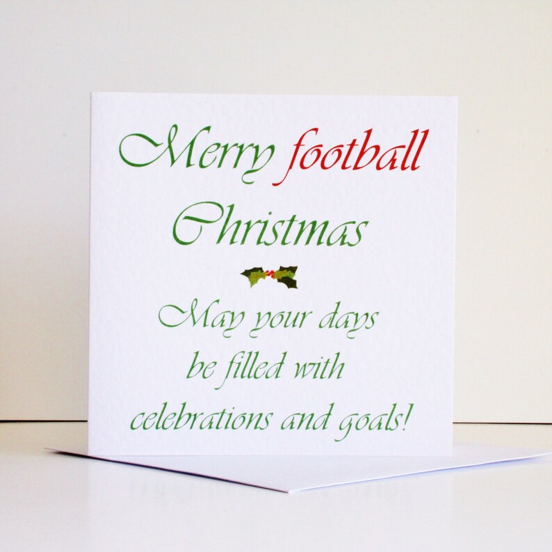 Voetbal kerstkaart Merry voetbal Kerstmis voetbal Xmas card | Etsy