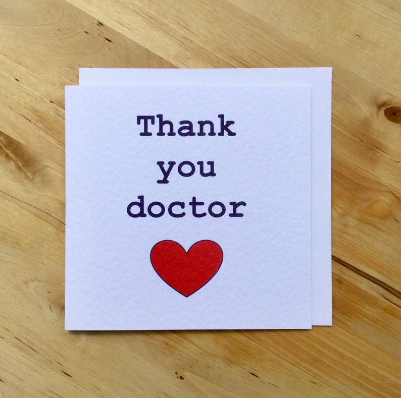 Thank You Doctor Card Thank You Dr Card Doctor Appreciation Etsy