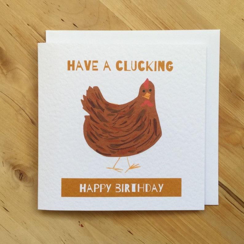 Carte Danniversaire De Poule De Joyeux Anniversaire De Etsy