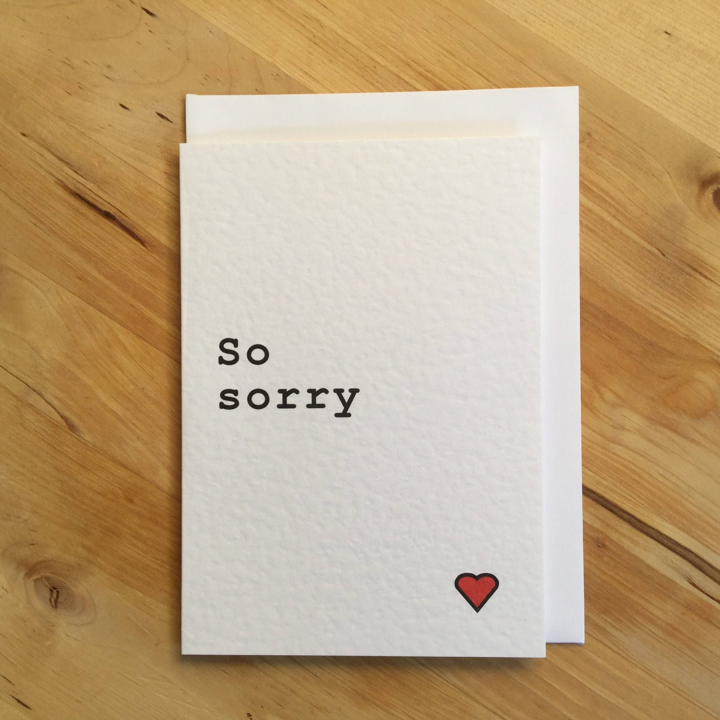 So Sorry Card Apology Card Forgive Me Card Sympathy Card photo