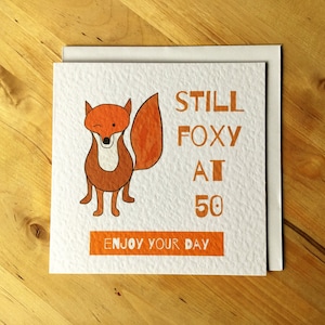 Mit 50 noch foxy, mit 40 noch foxy, lustiger Fuchs Geburtstag, 50er Geburtstag, 40er Geburtstag