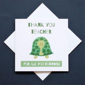 Thank you teacher tortoise card