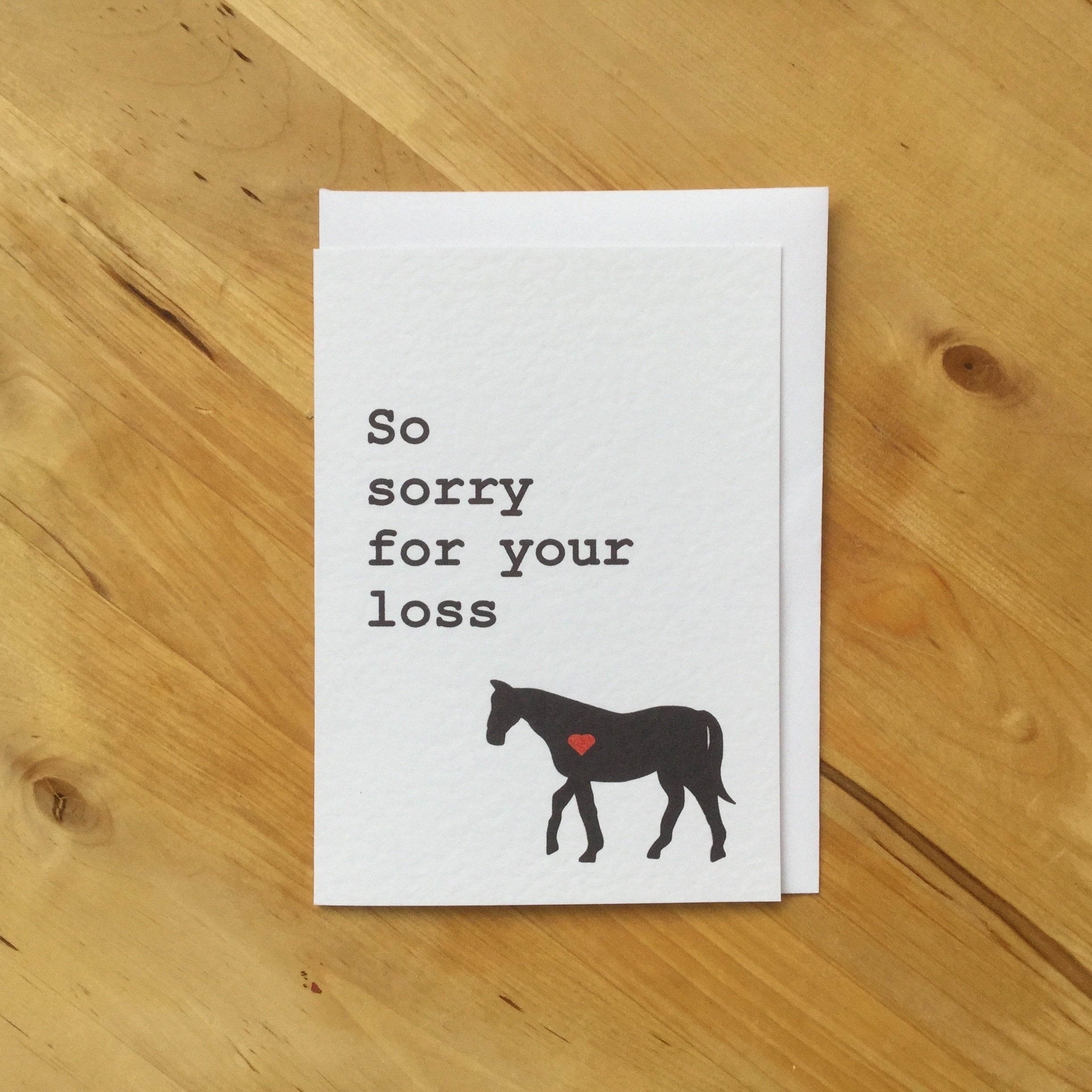 Horse Sympathy Card Pony Sympathy Card Horse Loss Card Pony Etsy UK