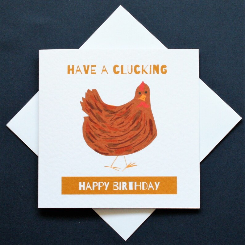 Carte Danniversaire De Poule De Joyeux Anniversaire De Etsy