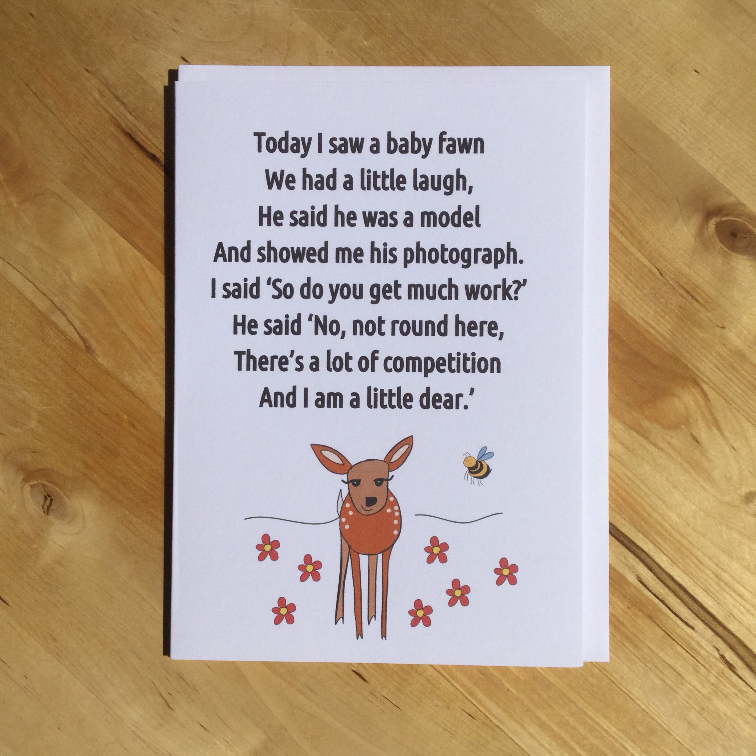 Funny deer poem funny deer card card about model little Etsy