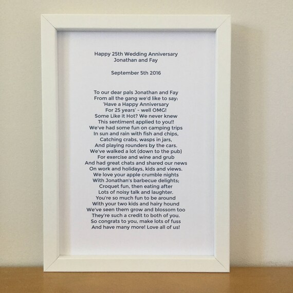 Personal Anniversary Poem Commission An Anniversary Poem Etsy