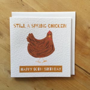 Frühlings Huhn Karte, lustiges 90.Geburtstag, lustiges 80.Geburtstag, wählen Sie Ihre Alterskarte