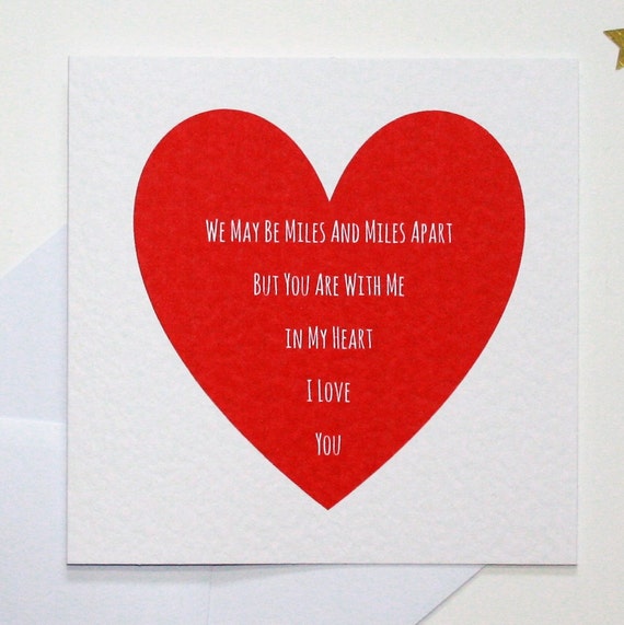 Long Distance Card, I Love You Card, Long Distance Valentine's