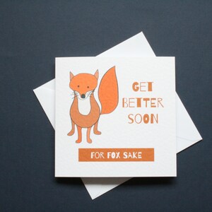 Funny for fox sake get better soon, get well greeting card imagem 13
