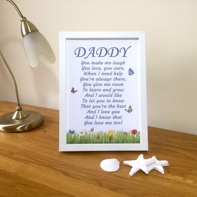 Aangepaste papa vader dag gedicht print cadeau | Etsy