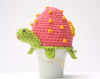 Patrón de funda para huevo de tortuga a crochet (PDF, descarga instantánea)