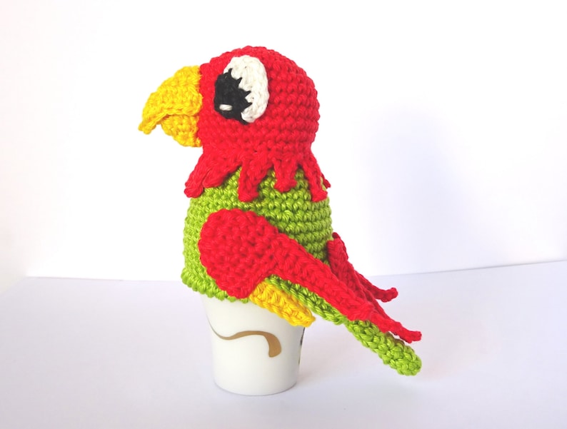 Crochet Parrot Egg Cozy Pattern, PDF image 1