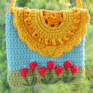 Häkeltasche Muster, Blumen Geldbörse, PDF Muster, Mädchen Geldbeutel, Kindertasche