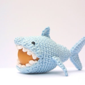 Crochet Shark Egg Cozy, PDF Pattern, Instant Download, Crochet Instructions image 1