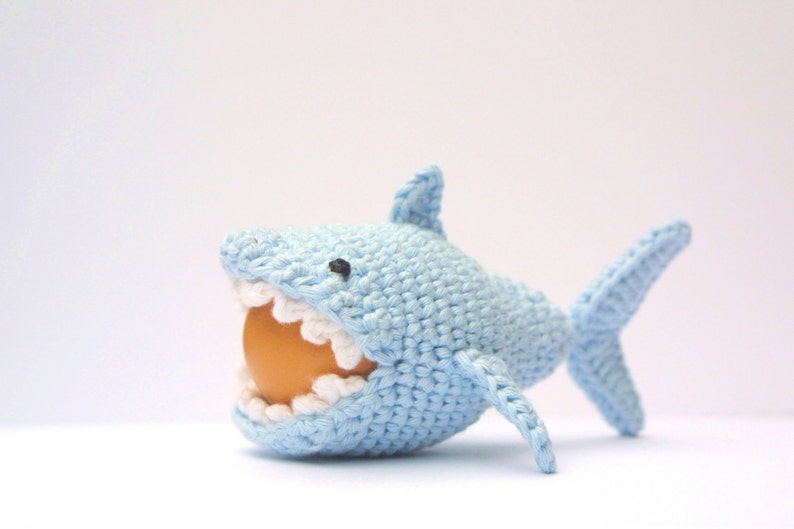 Crochet Shark Egg Cozy, PDF Pattern, Instant Download, Crochet Instructions image 1