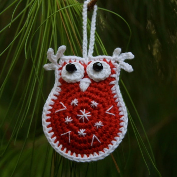 Crochet Owl Pattern, Instant Download, Colorful Owl, Ornament, Christmas, Happy Owl, PDF pattern