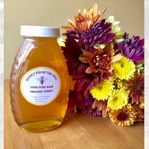 16 oz. Jar of Wildflower Honey- Pure Raw Honey, Natural Honey, Liquid Honey, Jar of Honey, Raw Honey, Clover Honey, Organic Honey
