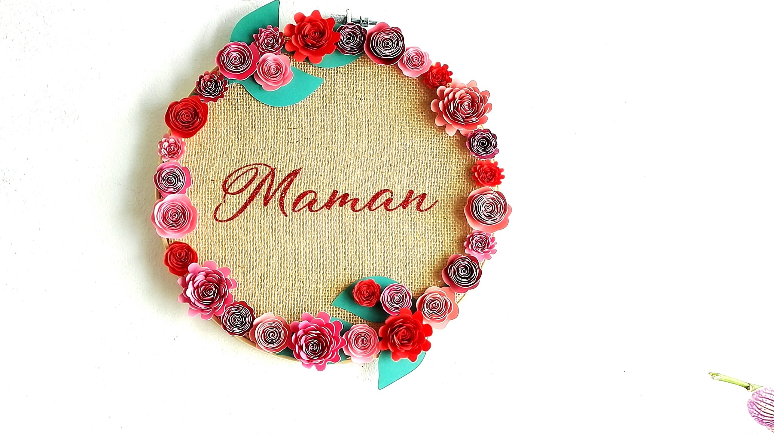 Cadeau Fête Des Mères Naissance Anniversaire Mariage Couronne Fleurs Personnalisée