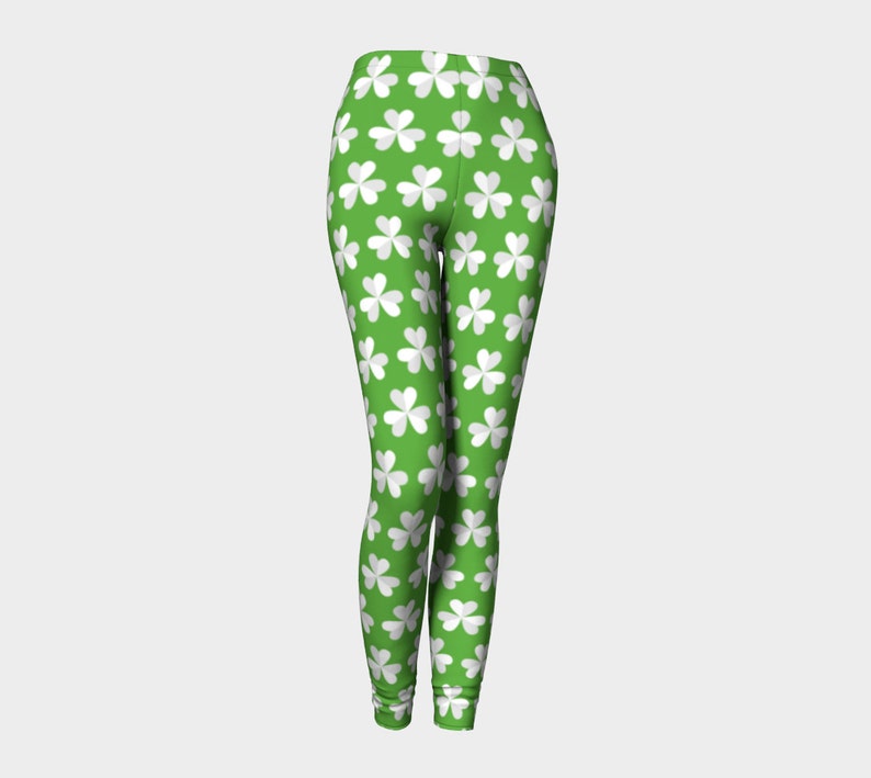 Unique Baby Girls St Patricks Day Gold Clover Leggings