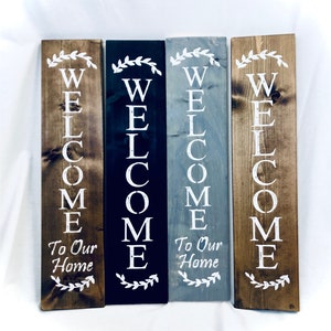 Farmhouse WELCOME SIGN, wreath sign, welcome sign for front door, 2 foot tall, outdoor welcome sign, vertical welcome sign