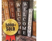 WELCOME SIGN, welcome sign for front door, vertical wood welcome sign, RUSTIC welcome sign, porch welcome sign, welcome, vertical sign