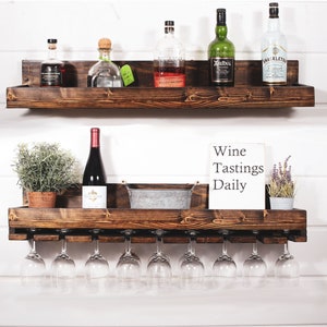 Wood Wine Rack , wall wine rack, wine glass rack, wall mounted wine rack, wood wine rack, bar shelves, hanging wine rack, wine bottle rack