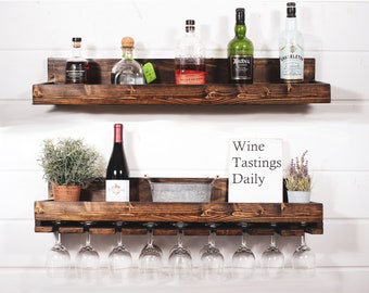 Wood Wine Rack , wall wine rack, wine glass rack, wall mounted wine rack, wood wine rack, bar shelves, hanging wine rack, wine bottle rack