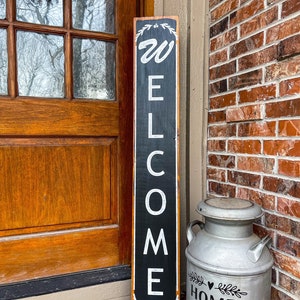 Welcome sign, vertical welcome sign, front porch sign, porch decor, wooden welcome sign zdjęcie 2