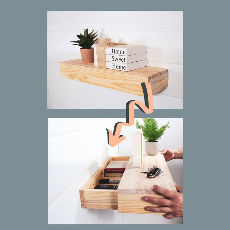 Hidden Floating Shelf Wall Mounted Shelf Floating Hidden Etsy