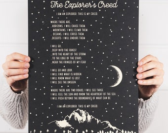 The Explorer's Creed Poem Print | Nature Art (Digital Download)