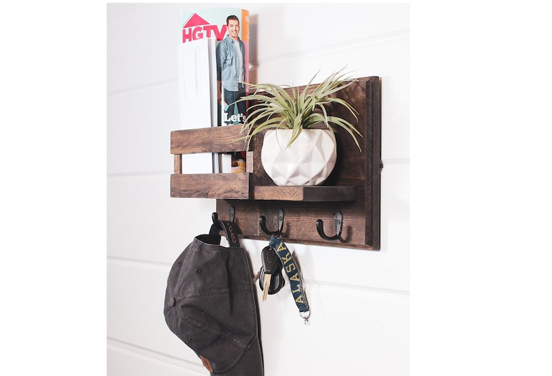 Entryway Organizer Mail Organizer Mail holder Rustic Home image 1