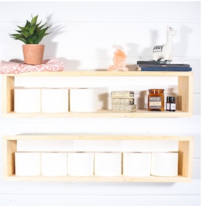 Floating shelf, wood box shelf, bathroom Shelf, Wall Decor, bathroom organizer, bathroom, bookshelf, toilet paper shelf, shelf
