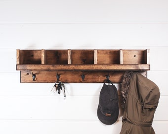 Coat Rack with storage, cubby shelf, entryway coat rack with cubbies, Shelf, organizer, Entryway Organizer, Wall Mounted Coat Rack