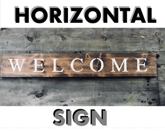 WELCOME SIGN, horizontal sign, outdoor sign, welcome sign for front door, rustic welcome sign, outdoor welcome sign,