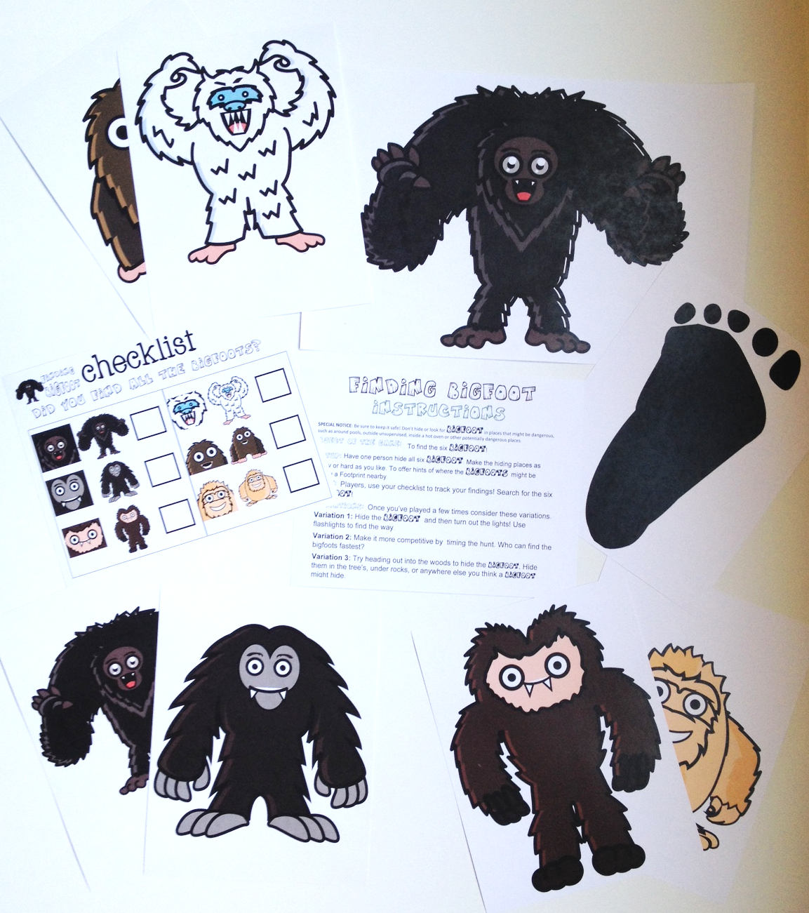 Finding Bigfoot Game BIGFOOT Sasquatch Kids Game Party - Etsy