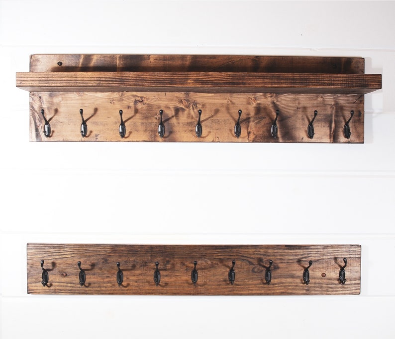 coat rack with shelf and hooks