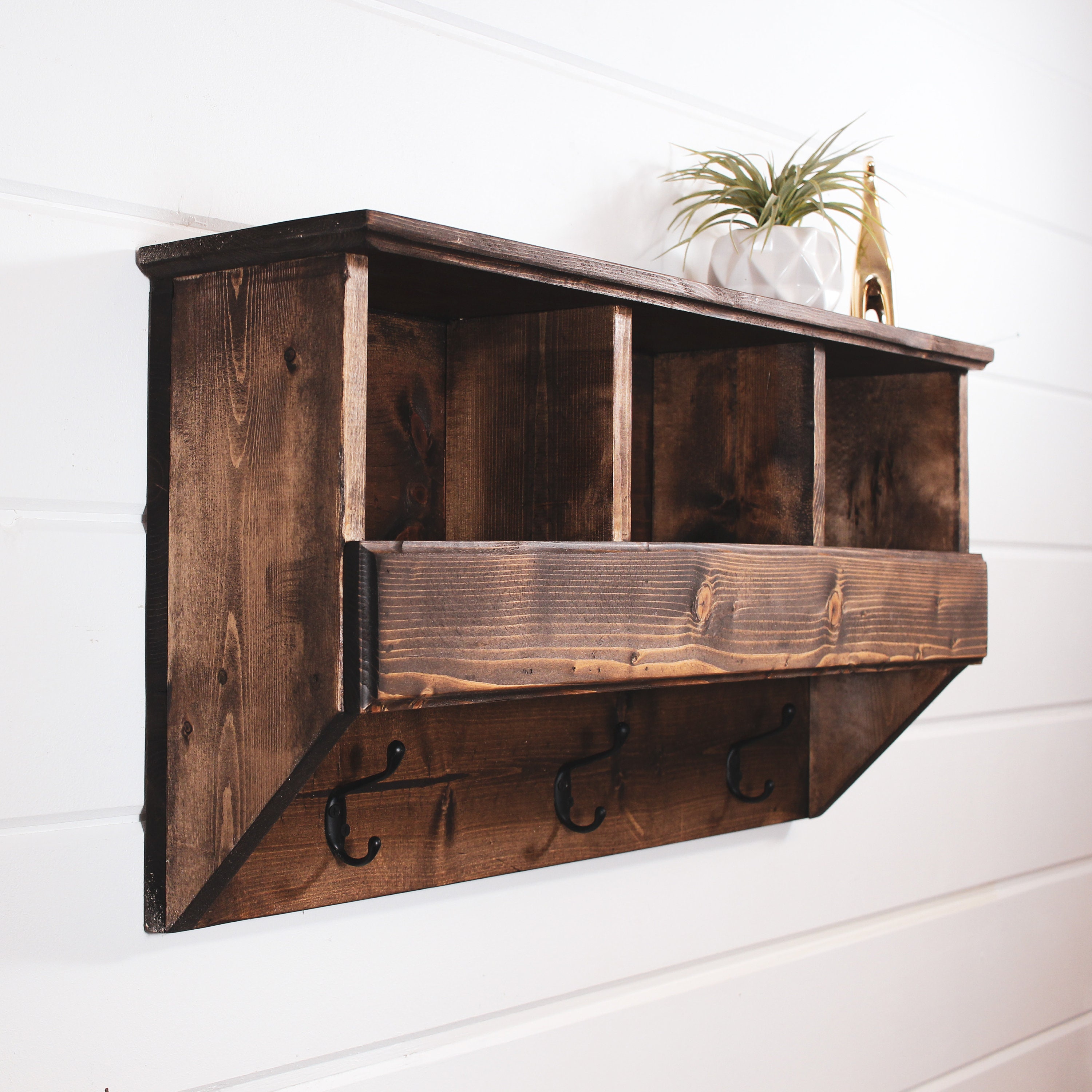Wall mounted coat rack with cubbies hotsell