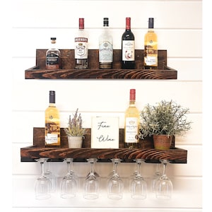 Wine rack, bar shelves, wine holder, wine bottle holder, wine accessories, bourbon shelf, wooden shelves, wall shelves