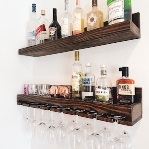 Liquor shelf, bar shelf, bar shelves, liquor cabinet, whiskey shelf, bourbon shelf, man cave, bar decor