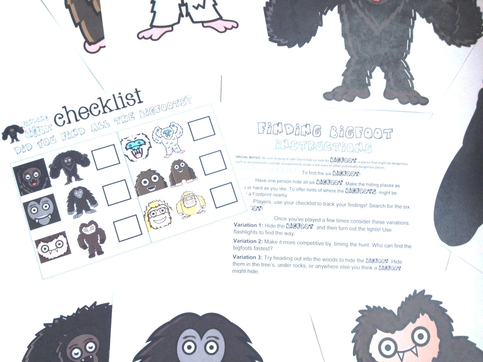 Finden Bigfoot Spiel BIGFOOT Sasquatch Kinderspiel Party - Etsy.de