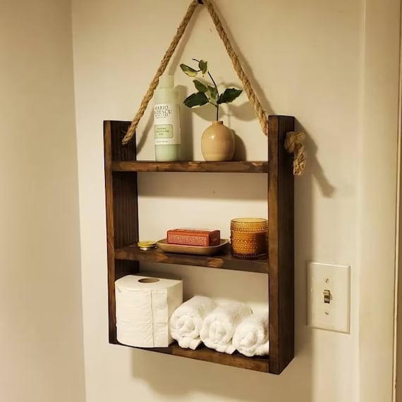 Bathroom Shelf, Bathroom Storage, Bathroom Organizer, Bathroom Shelves,  Bathroom Decor, Towel Rack, Wall Shelf, Floating Shelf, Ladder Shelf 