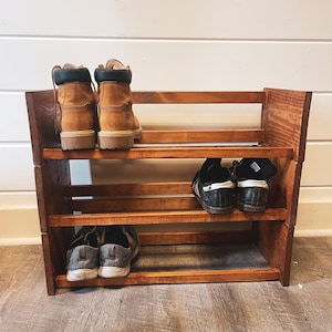 Wood Hanging Shoe Storage Organizer Racks, Wall Mounted Space Saving F –  MyGift